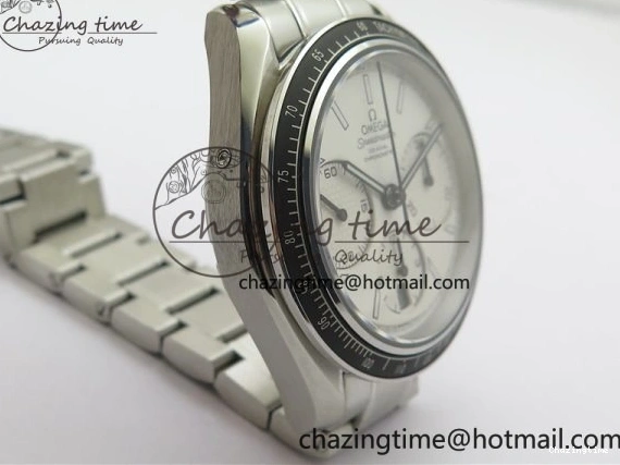 0507 Elegant Speedmaster Racing Master SS HRF 1:1 Best Edition White Dial on SS Bracelet A 7864